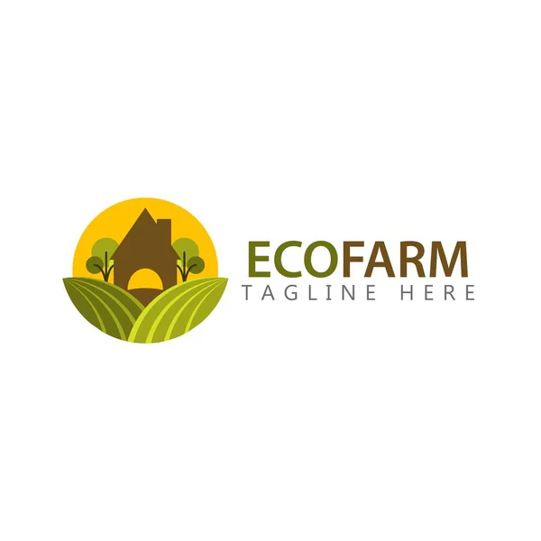 Eco Farm logo vektoros sablon design illusztráció — Stock Vector