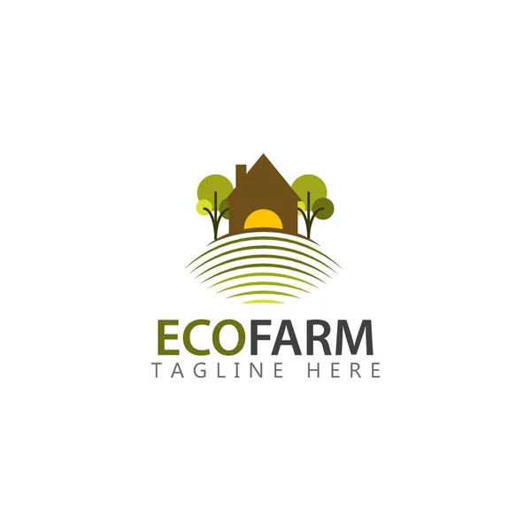 Eco Farm Logo Vector Plantilla Diseño Ilustración — Vector de stock