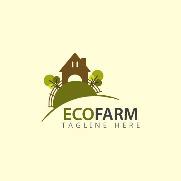 Eco Farm logo vektoros sablon design illusztráció — Stock Vector
