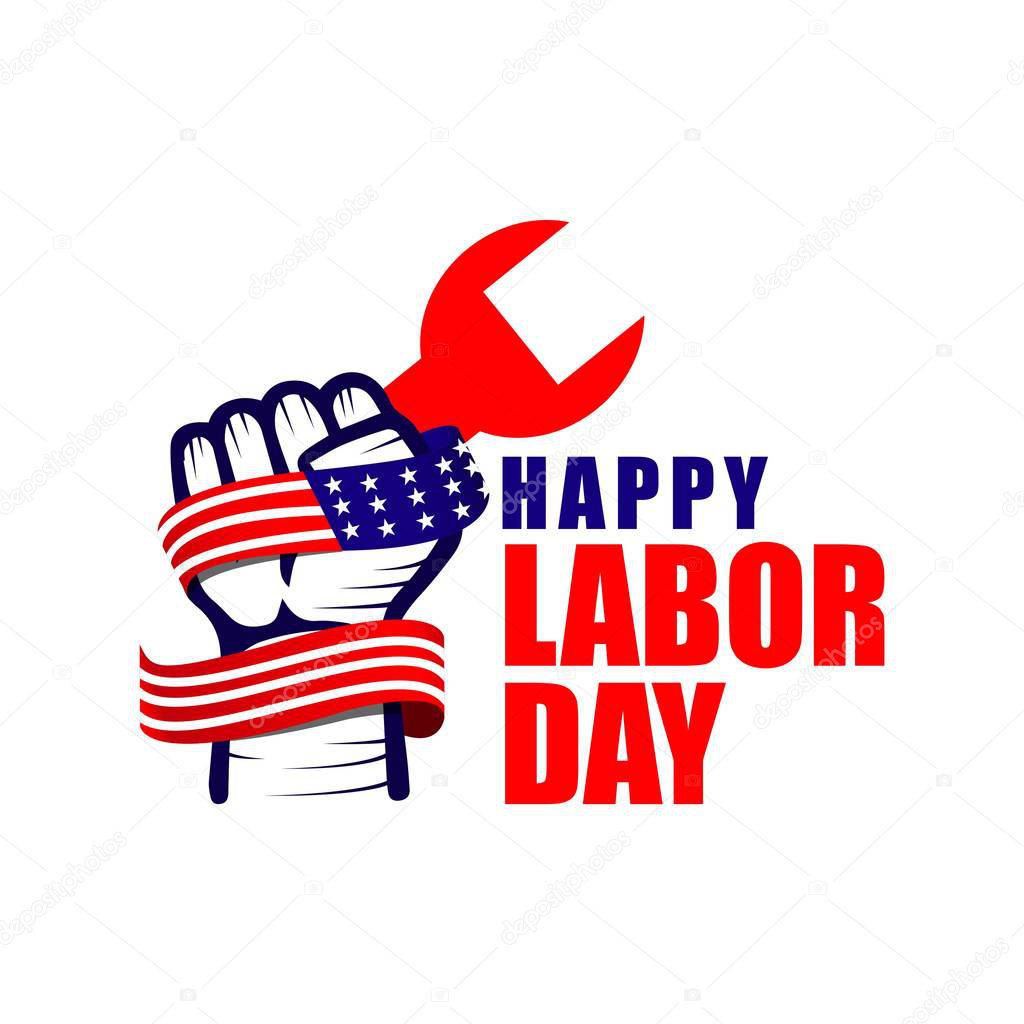 Happy Labor Day Logo Vector Template Design Illustration