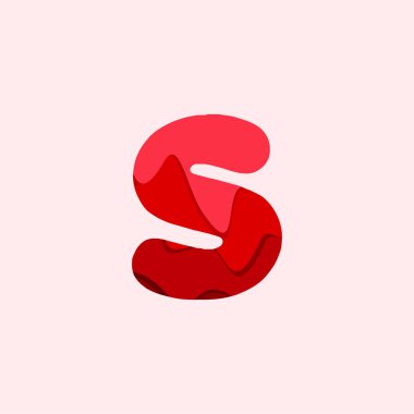 S Kan Font Vektör Şablonu Tasarım İllüstrasyon