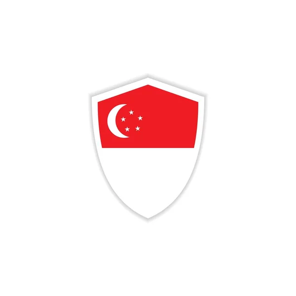 Singapore flagga emblem vektor mall design illustration — Stock vektor