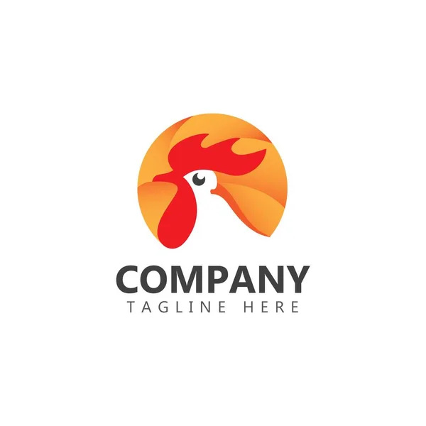 Illustration de conception de modèle de vecteur de logo d'entreprise de poulet — Image vectorielle