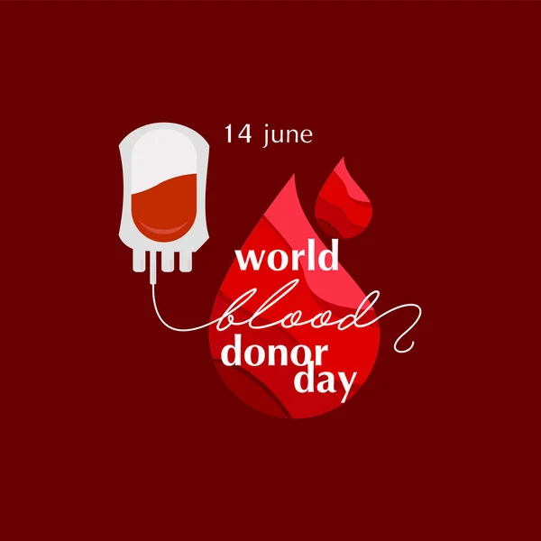 Welt Blutspender Tag Vektor Vorlage Design Illustration — Stockvektor
