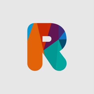 R Diamond Font Vektör Şablonu Tasarım İllüstrasyon