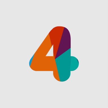 4 Elmas Font Vektör Şablonu Tasarım İllüstrasyon