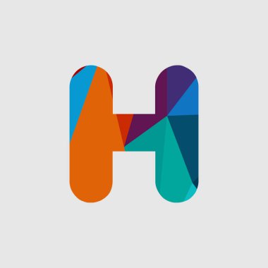 H Diamond Font Vektör Şablonu Tasarım İllüstrasyon