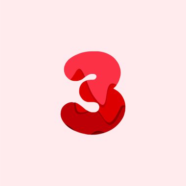3 Kan Font Vektör Şablonu Tasarım İllüstrasyon