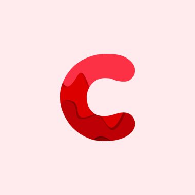 C Kan Font Vektör Şablonu Tasarım İllüstrasyon