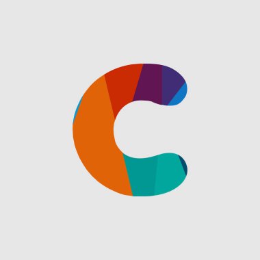 C Elmas Font Vektör Şablonu Tasarım İllüstrasyon