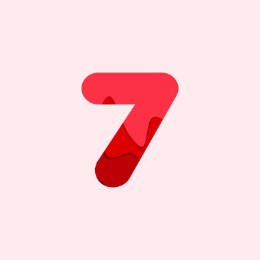 7 Kan Font Vektör Şablonu Tasarım İllüstrasyon