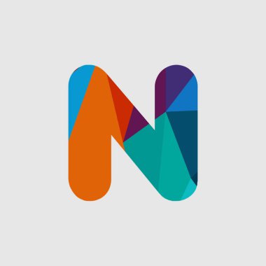 N Diamond Font Vektör Şablonu Tasarım İllüstrasyon