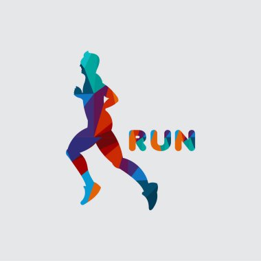 Run Logo Vektör Şablontasarım İllüstrasyon