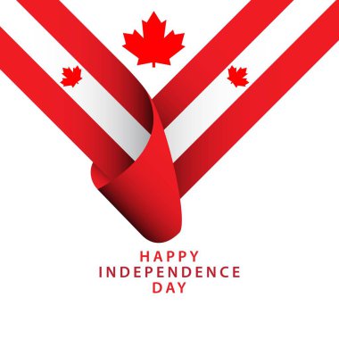 Happy Canada Bağımsızlık Günü Vektör Şablontasarım İllüstrasyon