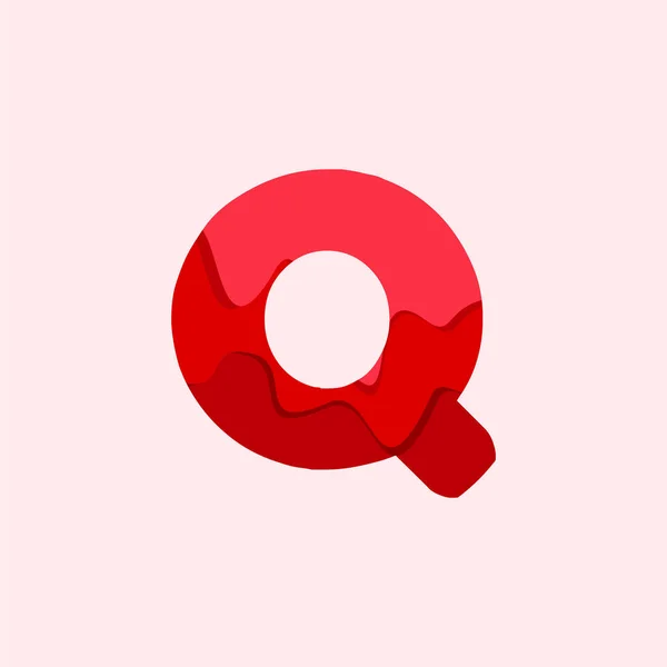 Q 血液フォントベクトル テンプレート デザイン イラスト — ストックベクタ