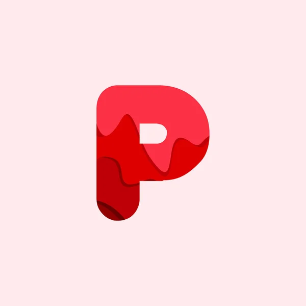 P bloed lettertype vector sjabloonontwerp illustratie — Stockvector