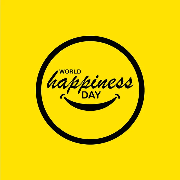 Dia Mundial da Felicidade Vector Template Design Ilustração — Vetor de Stock