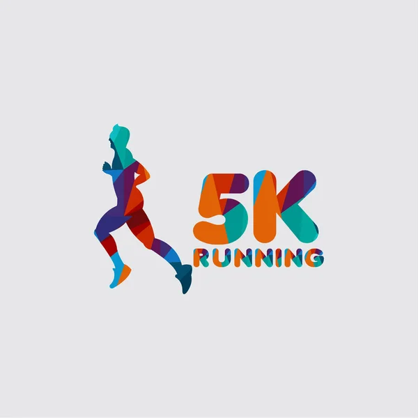 5 K ランニングベクトル テンプレートデザインイラスト — ストックベクタ