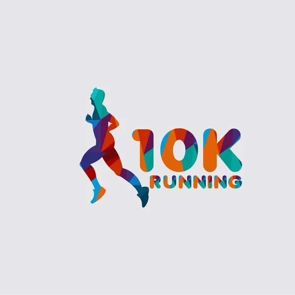 10k ランニングベクトル テンプレートデザインイラスト — ストックベクタ