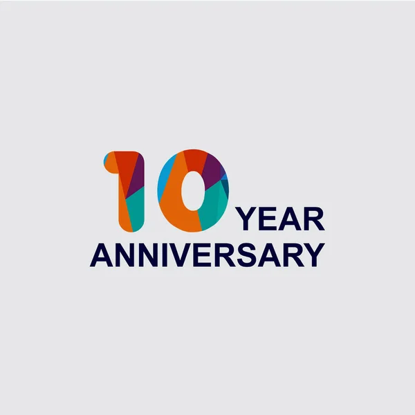 10 Jahre Jubiläum Vector Template Design Illustration — Stockvektor