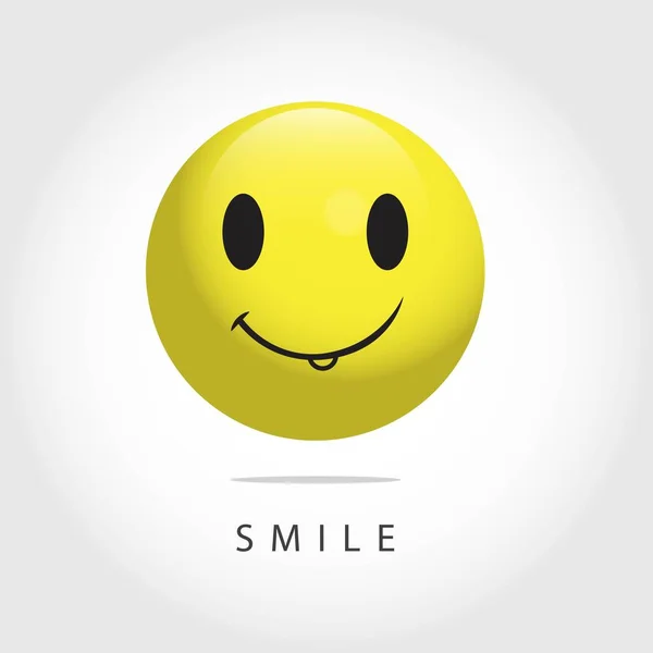 微笑表情矢量模板设计插图 — 图库矢量图片