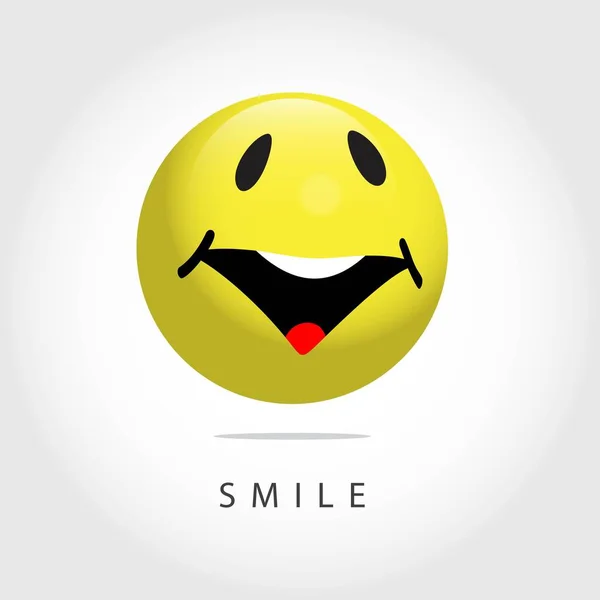 Sonrisa Emoticon Vector Plantilla Diseño Ilustración — Archivo Imágenes Vectoriales