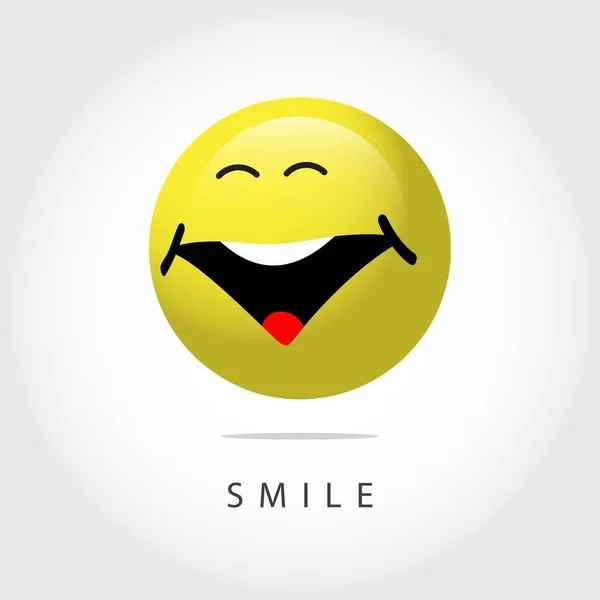 Smile Emoticon Vector Template Design Illustration — Stock Vector