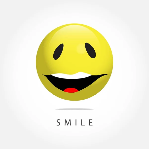 Smile Emoticon Vector Template Design Illustration — Stock Vector