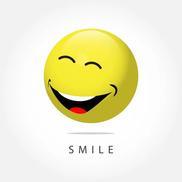 Smile Emoticon Vector Template Design Illustration — Stock Vector