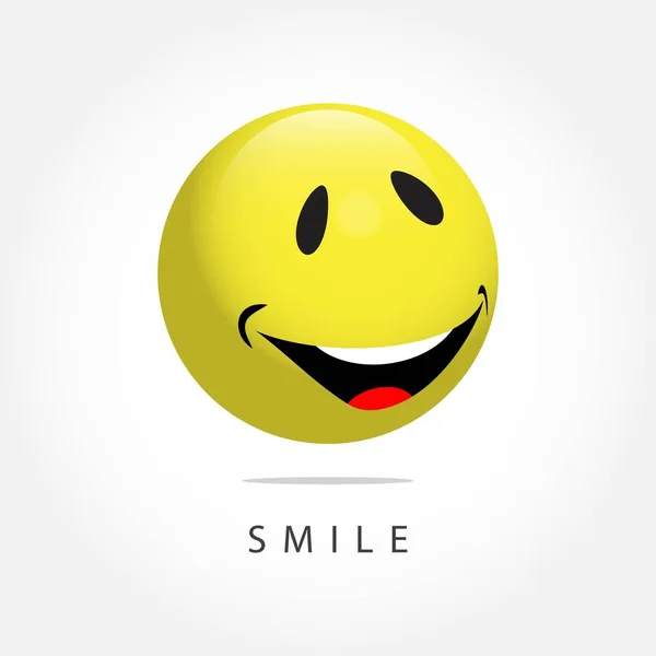 Smile Emoticon Vector Template Design Illustration — Stock Vector