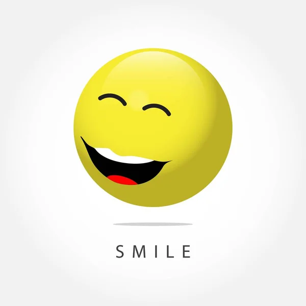 Smile Emoticon Vector Template Design Illustration — Stock Vector