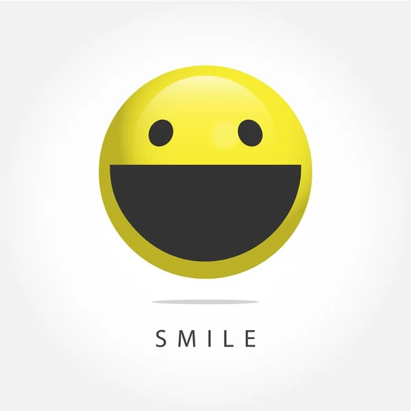 Smile Emoticon Vector Template Design Illustration — Stock Vector