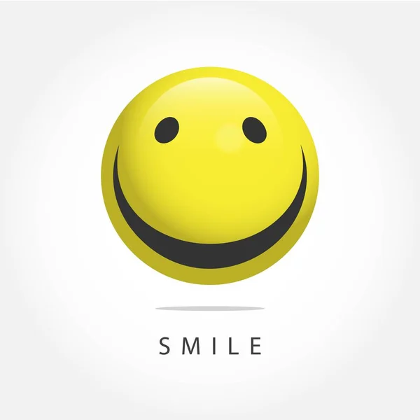 Smile Emoticon Vector Template Design Illustration — Stock Vector