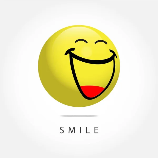 Smile Emoticon Vector Template Design Illustration — Stock Vector