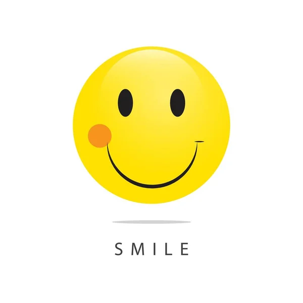 Sonrisa Emoticon Vector Plantilla Diseño Ilustración — Archivo Imágenes Vectoriales