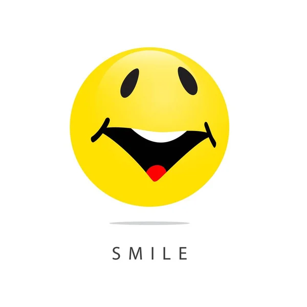 Smile emoticon vektor mall design illustration — Stock vektor