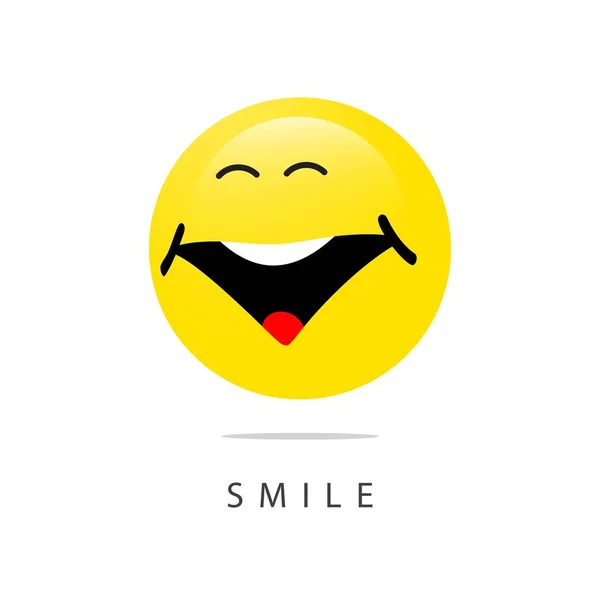 Sonrisa Emoticon Vector Plantilla Diseño Ilustración — Archivo Imágenes Vectoriales