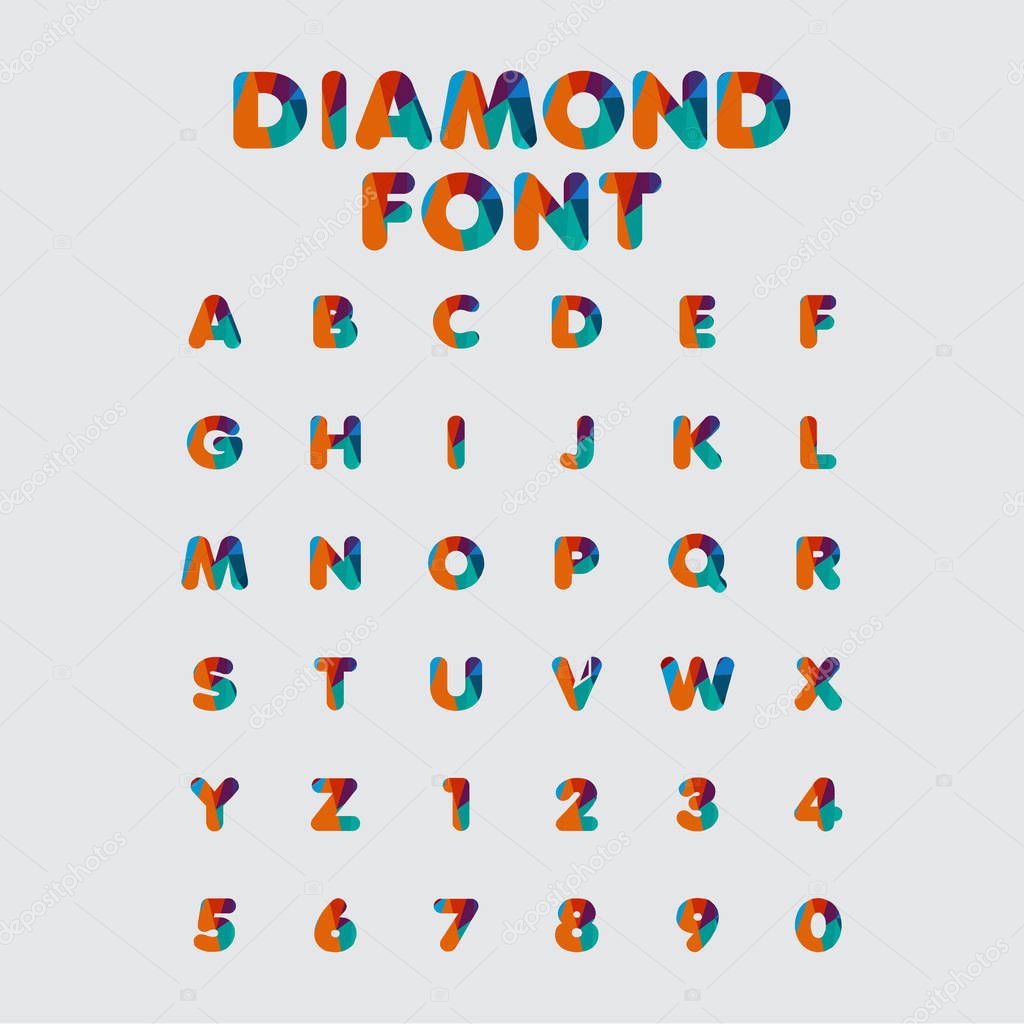 Diamond Font Vector Template Design Illustration