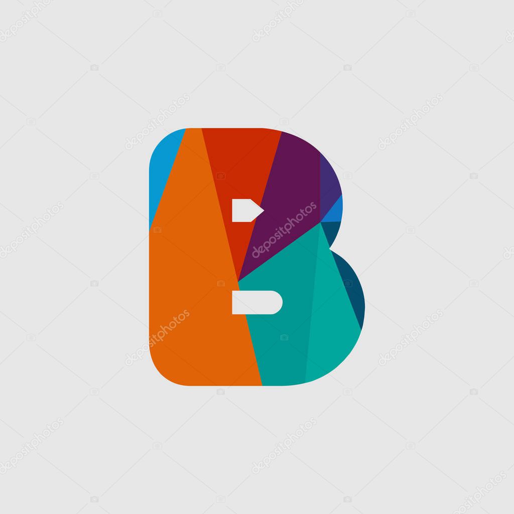B Diamond Font Vector Template Design Illustration