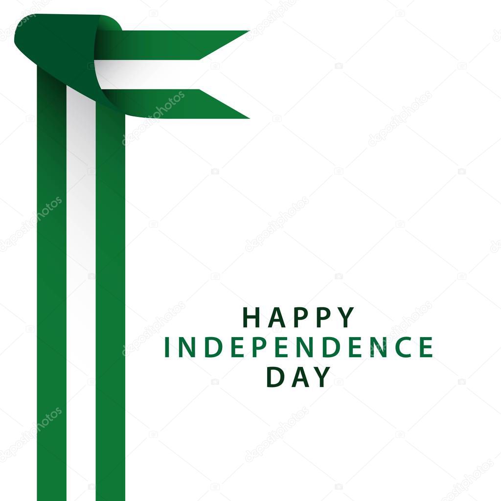 Happy Nigeria Independence Day Vector Template Design Illustrator