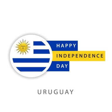 Mutlu Uruguay Bağımsızlık Günü Vektör Şablontasarım Illustrator