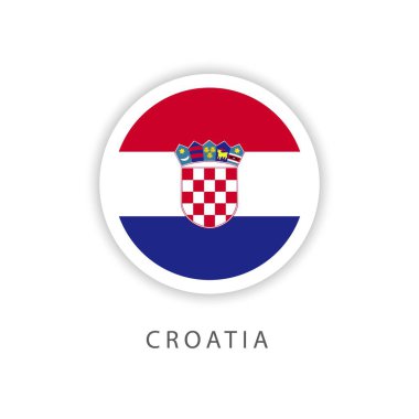 Hırvatistan Daire Bayrak Vektör Şablonu Tasarım Illustrator