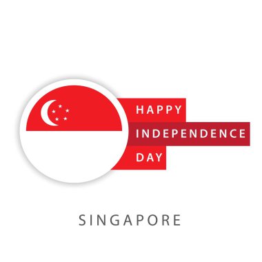 Mutlu Singapur Bağımsızlık Günü Vektör Şablontasarım Illustrator