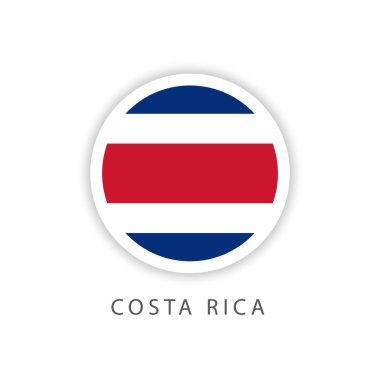 Kosta rika Daire Bayrak Vektör Şablonu Tasarım Illustrator