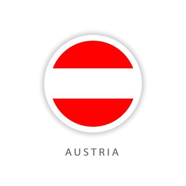 Avusturya Daire Bayrak Vektör Şablonu Tasarım Illustrator