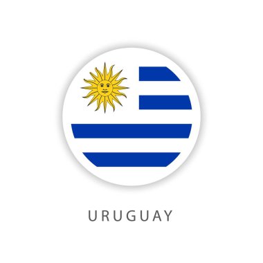 Uruguay Daire Bayrak Vektör Şablonu Tasarım Illustrator
