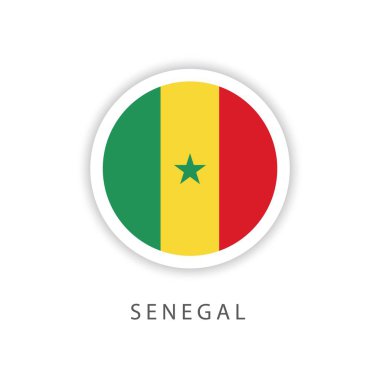 Senegal Daire Bayrak Vektör Şablontasarım Illustrator