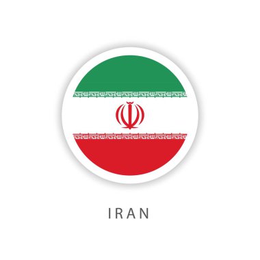 İran Daire Bayrak Vektör Şablonu Tasarım Illustrator