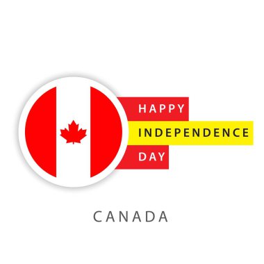 Mutlu Kanada Bağımsızlık Günü Vektör Şablontasarım Illustrator