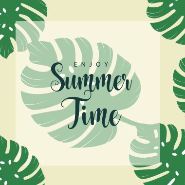 Enjoy Yaz Saati Vektör Şablon tasarım İllüstrasyon